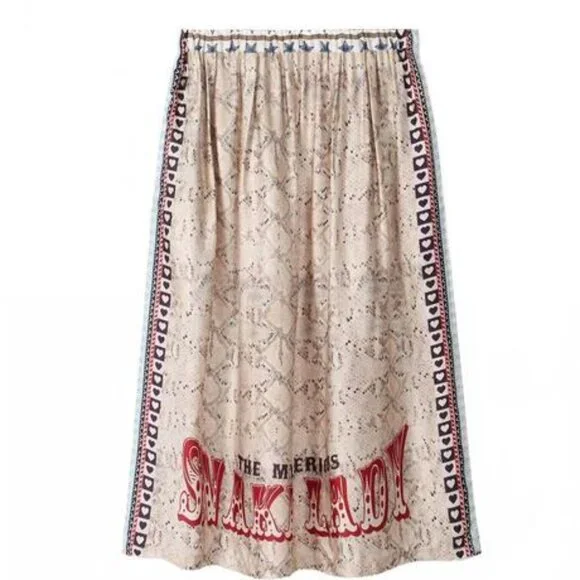 Me369 Hailey Snake Print Midi Skirt Graphic Statement Skirt NWT Size - XS/S - Picture 1 of 2